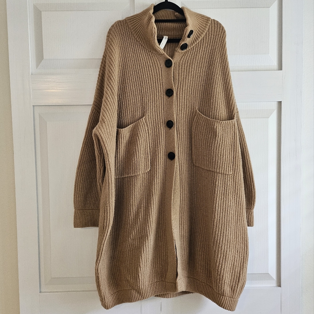 NAP Box-Cut Camel Hair Cardi